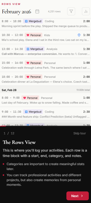 Guided tour for new users