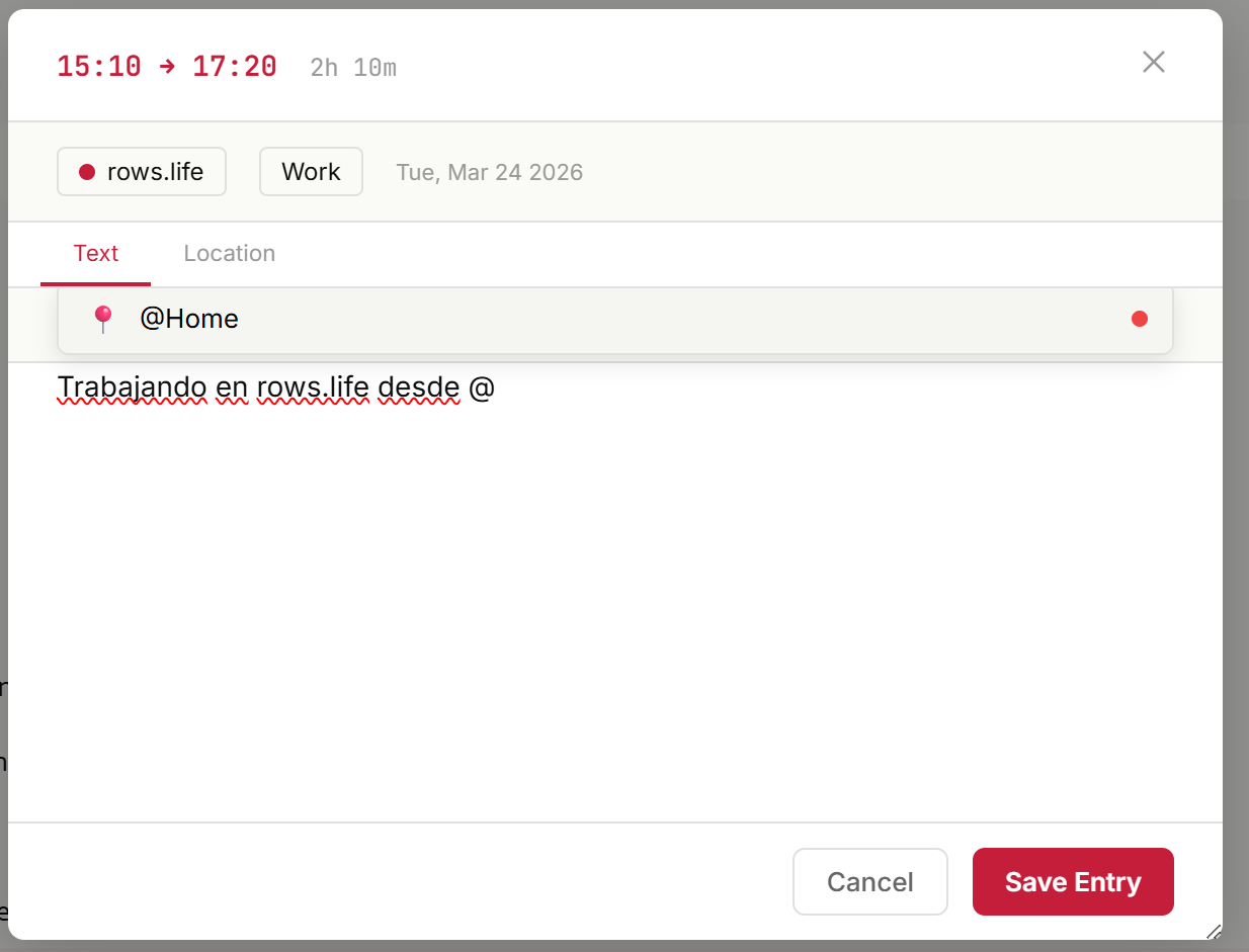 Named locations — bookmark places and use @mentions